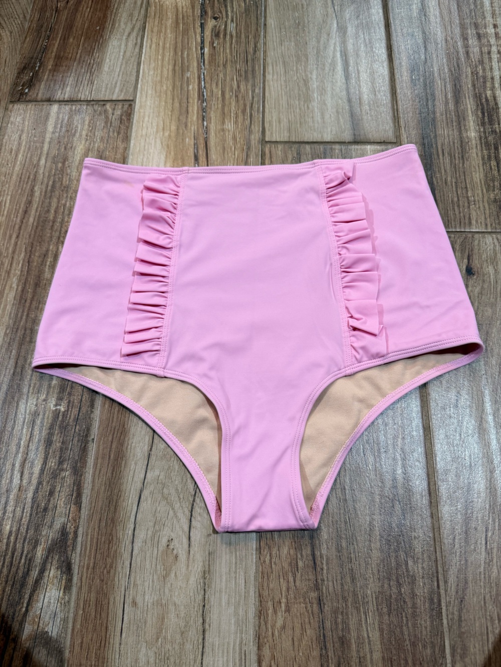Kortni Jeane Ruffle Up the Front Pink Swimsuit Bottoms
